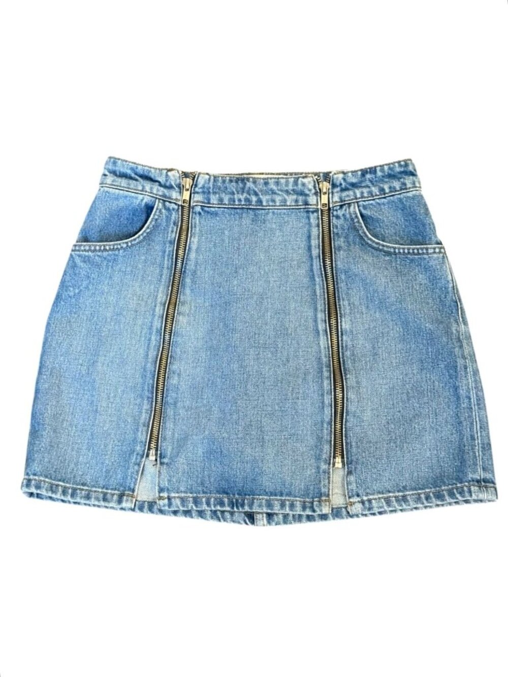 Reformation Jeannie Two-Piece Denim Mini Skirt With Zipper Details Size 4 Salton